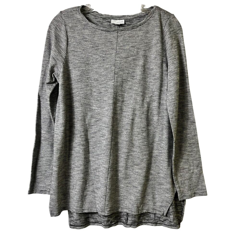 J‎ Jill Long Sleeve GrayTop / Tunic S 100% Cotton.(2658)